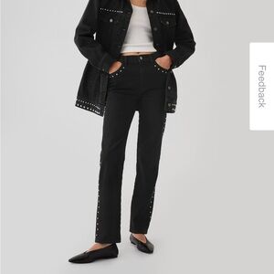 Gap high rise 90’s straight studded jeans